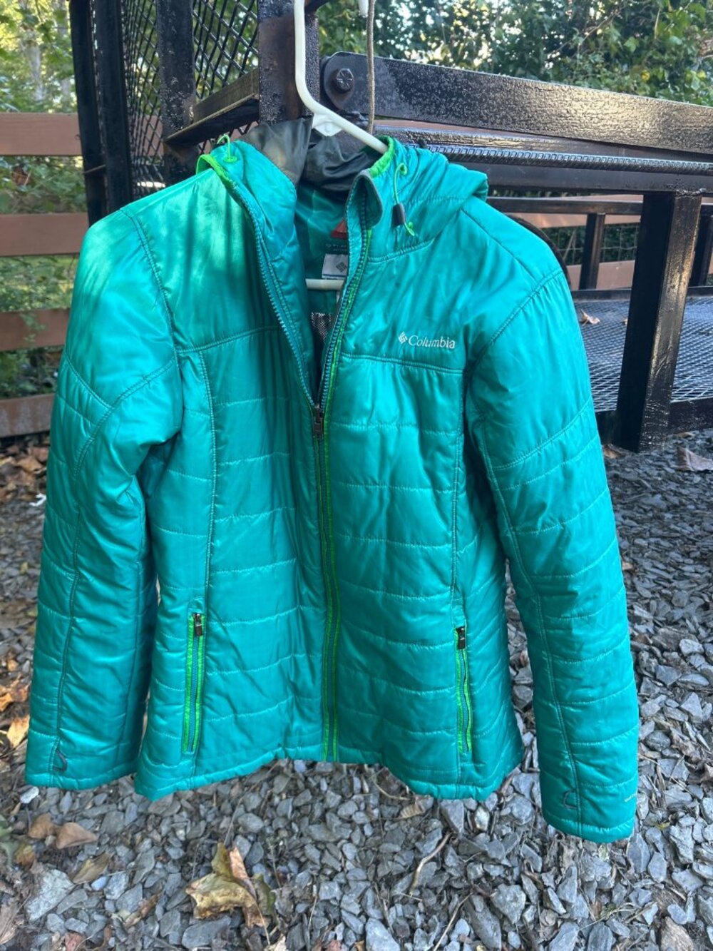Columbia Women's Omni-Heat Hooded Puffer Jacket Size S Teal